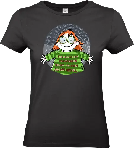 Regentropfen - Ringelpullisprüche, Ringeldinger, streifenweise, Spruch, Weisheit, Motivation, Ringelpulli, SprücheShirt, Cartoon Illustration, Regen, Statement, Handgezeichnet, Humor, Selbstironie, Streifenpulli, Spruchshirt, deutsch - Standard T-Shirt (Women)