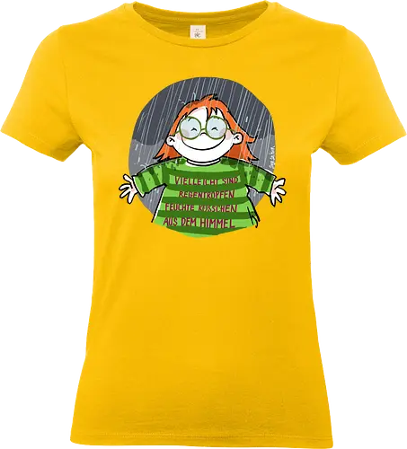 Regentropfen - Ringelpullisprüche, Ringeldinger, streifenweise, Spruch, Weisheit, Motivation, Ringelpulli, SprücheShirt, Cartoon Illustration, Regen, Statement, Handgezeichnet, Humor, Selbstironie, Streifenpulli, Spruchshirt, deutsch - Standard T-Shirt (Women)