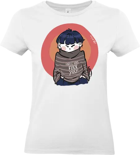 Parlez-vous fuck you? - Ringelpullisprüche, Ringeldinger, streifenweise, Spruch, Weisheit, Motivation, Ringelpulli, SprücheShirt, Cartoon Illustration, Statement, Handgezeichnet, Humor, Selbstironie, Streifenpulli, Spruchshirt, deutsch - Standard T-Shirt (Women)