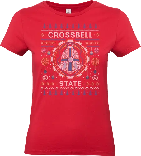 Crossbell State Ugly Sweater - trails in the sky, legend of heroes, ys, crossbell, bracer guild, trails from zero, trails into reverie, trails of cold steel, gaming, video game, trails to azure, tio plato, mishy, ugly christmas sweater, xmas - Standard T-Shirt (Women)