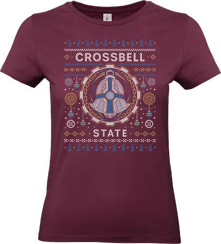 Crossbell State Ugly Sweater - trails in the sky, legend of heroes, ys, crossbell, bracer guild, trails from zero, trails into reverie, trails of cold steel, gaming, video game, trails to azure, tio plato, mishy, ugly christmas sweater, xmas - Standard T-Shirt (Women)