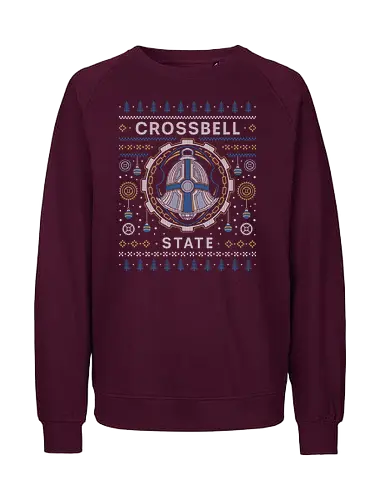 Crossbell State Ugly Sweater - trails in the sky, legend of heroes, ys, crossbell, bracer guild, trails from zero, trails into reverie, trails of cold steel, gaming, video game, trails to azure, tio plato, mishy, ugly christmas sweater, xmas - Fairtrade Sweatshirt