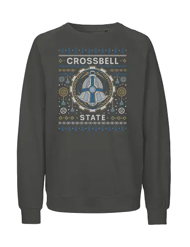 Crossbell State Ugly Sweater - trails in the sky, legend of heroes, ys, crossbell, bracer guild, trails from zero, trails into reverie, trails of cold steel, gaming, video game, trails to azure, tio plato, mishy, ugly christmas sweater, xmas - Fairtrade Sweatshirt