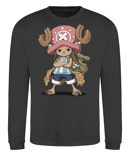 Captain Chopper's Grand Adventure - anime, manga, fan art, t-shirt design, art print, cute anime, Rumble Ball, doctor, Grand Line, geek art, stylish, iconic, Tony Tony Chopper, Chopper One Piece, Straw Hat Pirates - Sweatshirt