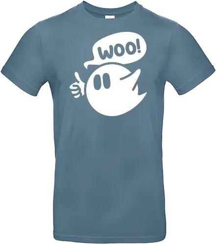Woo Ghost - Ghost, spooky, minimal, minimalism, minimalistic, simple, boo, woo, friendly ghost, cute, sheet, thumbs up, positive vibes, halloween - Standard T-Shirt