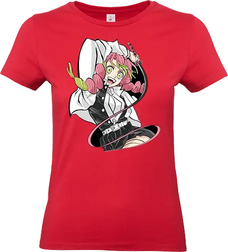 Kanroji Mitsuri: Love Hashira's Smile - Mitsuri Kanroji, Love Hashira, Slayer, Hashira, anime, manga, fan art, t-shirt design, art print, Nichirin Sword, cute anime girl, geek art, stylish, KNY, cool anime art, pink hair - Standard T-Shirt (Women)