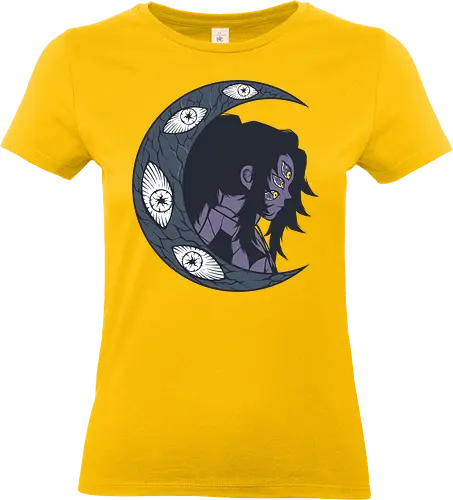 Upper Moon's Crescent - Kokushibo, Slayer, Kimetsu no Yaiba, Upper Rank One, Twelve Kizuki, anime, manga, fan art, t-shirt design, art print, moon demon, dark art, villain, stylish, geek art, KNY, intense, multi-eyed, crescent moon - Standard T-Shirt (Women)