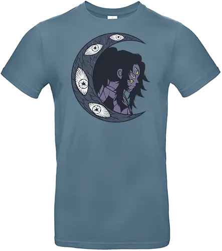 Upper Moon's Crescent - Kokushibo, Slayer, Kimetsu no Yaiba, Upper Rank One, Twelve Kizuki, anime, manga, fan art, t-shirt design, art print, moon demon, dark art, villain, stylish, geek art, KNY, intense, multi-eyed, crescent moon - Standard T-Shirt
