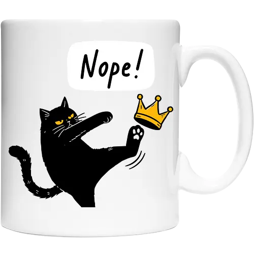 Nope Cat Kicking Crown