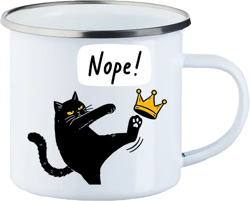 Nope Cat Kicking Crown