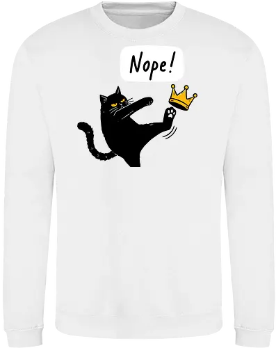 Nope Cat Kicking Crown