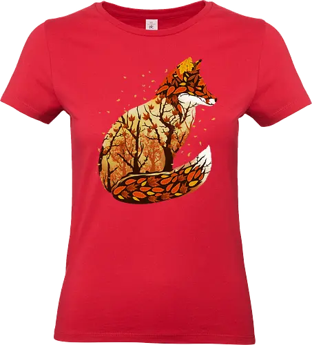 Fox Landscape - landscape, autumn, nature, animals, fox, fall - Standard T-Shirt (Women)
