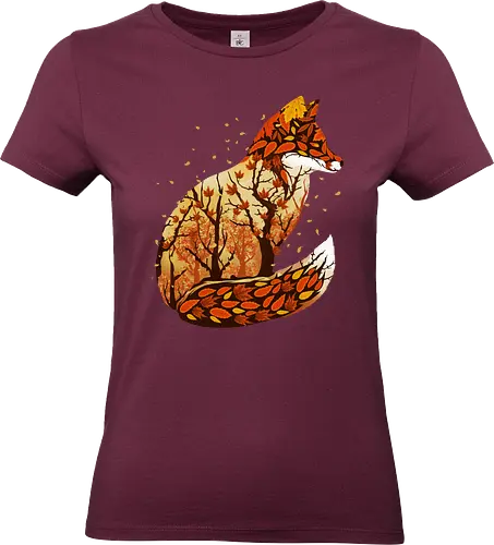 Fox Landscape - landscape, autumn, nature, animals, fox, fall - Standard T-Shirt (Women)