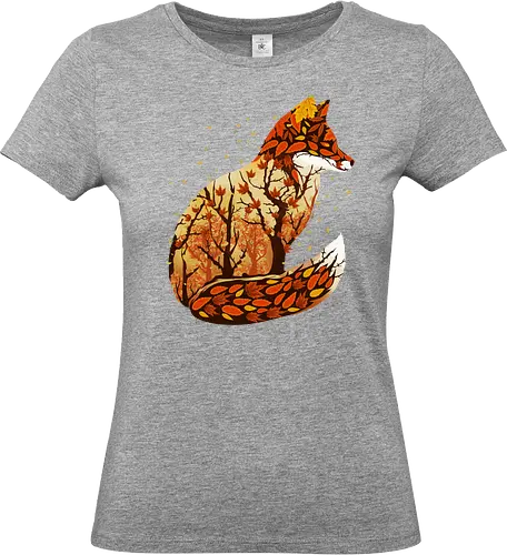 Fox Landscape - landscape, autumn, nature, animals, fox, fall - Standard T-Shirt (Women)