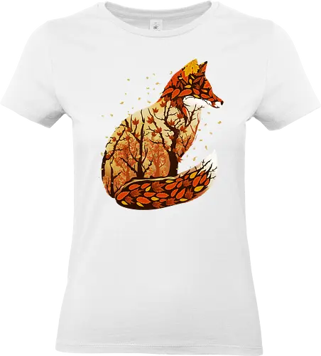 Fox Landscape - landscape, autumn, nature, animals, fox, fall - Standard T-Shirt (Women)
