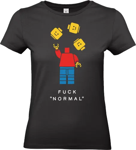  F*ck Normal - F*ck Normal, Lego art, minifigure, unconventional, funny graphic, rebellion, non-conformity, neurodiversity, pop culture, humor, t-shirt design, art print, minimalist, unique, anti-normal, individuality - Standard T-Shirt (Women)