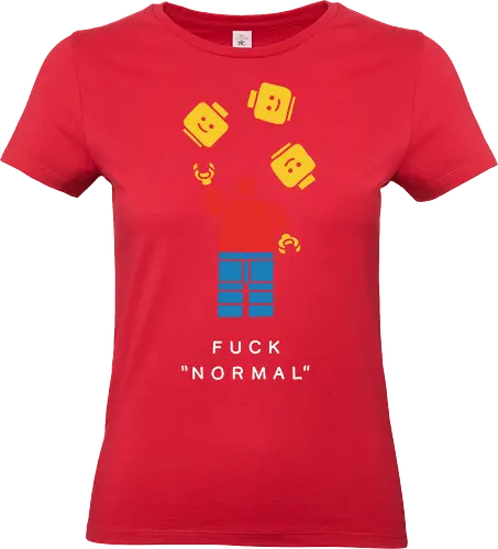  F*ck Normal - F*ck Normal, Lego art, minifigure, unconventional, funny graphic, rebellion, non-conformity, neurodiversity, pop culture, humor, t-shirt design, art print, minimalist, unique, anti-normal, individuality - Standard T-Shirt (Women)