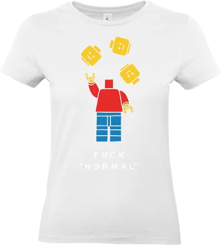  F*ck Normal - F*ck Normal, Lego art, minifigure, unconventional, funny graphic, rebellion, non-conformity, neurodiversity, pop culture, humor, t-shirt design, art print, minimalist, unique, anti-normal, individuality - Standard T-Shirt (Women)