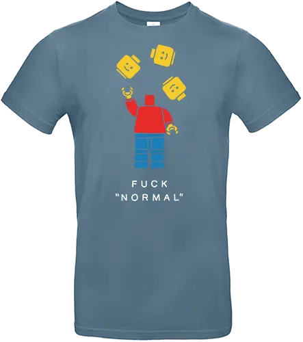  F*ck Normal - F*ck Normal, Lego art, minifigure, unconventional, funny graphic, rebellion, non-conformity, neurodiversity, pop culture, humor, t-shirt design, art print, minimalist, unique, anti-normal, individuality - Standard T-Shirt