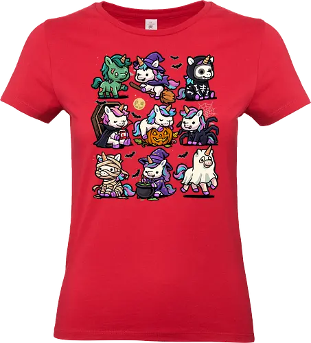 Spooky Unicorns - unicorn halloween, enchanted, fantasy, ghost, halloween, halloween unicorn, halloweentee, horror, magic, mummy, october, scary, unicorn, vampire, zombie unicorn - Standard T-Shirt (Women)