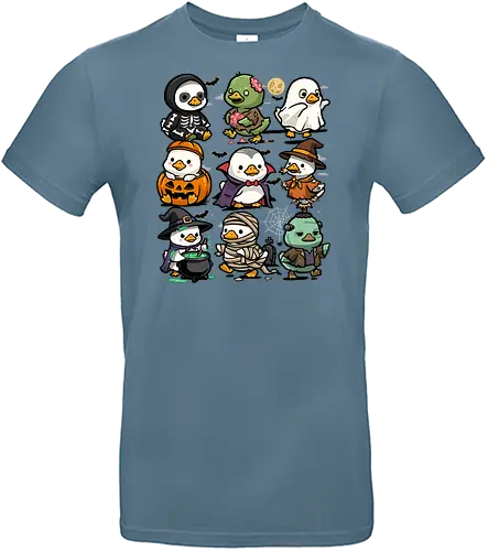 Spooky Ducks - halloween duck, autumn, cauldron, duck, ducks, fall season, ghost, halloween, mummy, pumpkin, scarecrow, trick or treat, vampire, witch, zombie - Standard T-Shirt