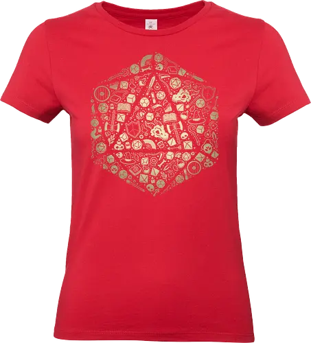 Pen and Paper d20 Doodle - d20, Pen and Paper, dice, rpg, boardgame, love, item, stuff, collection, doodle, icons, elements, fantasy - Standard T-Shirt (Women)