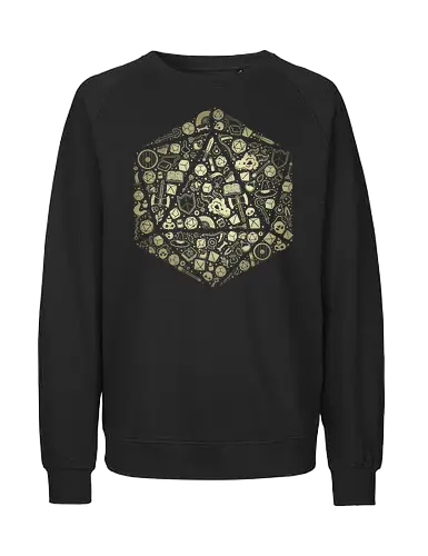 Pen and Paper d20 Doodle - d20, Pen and Paper, dice, rpg, boardgame, love, item, stuff, collection, doodle, icons, elements, fantasy - Fairtrade Sweatshirt