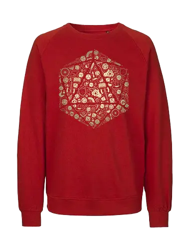 Pen and Paper d20 Doodle - d20, Pen and Paper, dice, rpg, boardgame, love, item, stuff, collection, doodle, icons, elements, fantasy - Fairtrade Sweatshirt