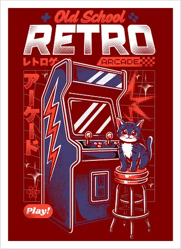 Old School Retro Gaming Cat