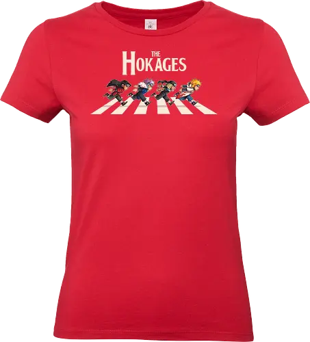 The Hokages - Shinobi, anime, manga, abbey road, chibi, cute, running, ninja, hokage, hashirama, tobirama, minato, ninjas - Standard T-Shirt (Women)