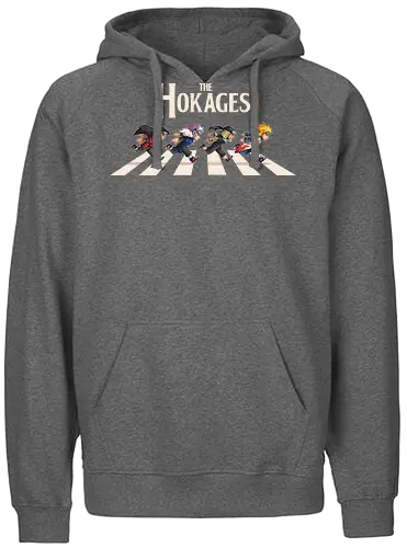 The Hokages - Shinobi, anime, manga, abbey road, chibi, cute, running, ninja, hokage, hashirama, tobirama, minato, ninjas - Fairtrade Hoodie