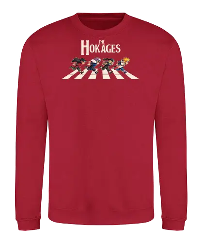 The Hokages - Shinobi, anime, manga, abbey road, chibi, cute, running, ninja, hokage, hashirama, tobirama, minato, ninjas - Sweatshirt