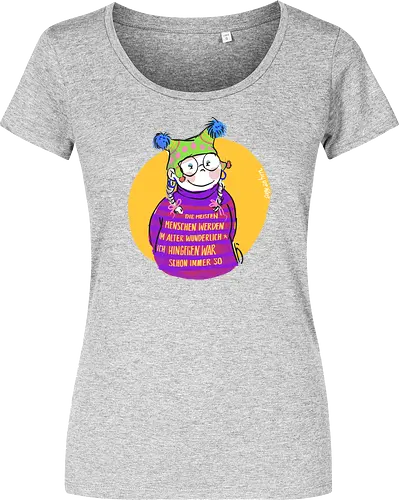 Die meisten Menschen werden im Alter wunderlich... - Ringelpullisprüche, Ringeldinger, streifenweise, Spruch, Weisheit, Motivation, Ringelpulli, SprücheShirt, Cartoon Illustration, Alter. Statement, Handgezeichnet, Humor, Selbstironie, Streifenpulli, Spruchshirt, deutsch - Women T-Shirt