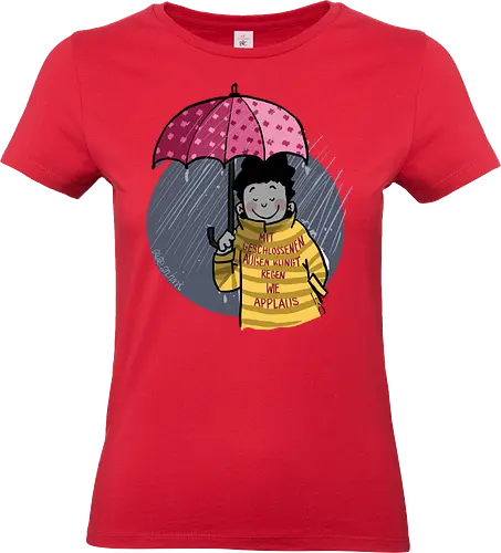 Mit geschlossenen Augen... - Ringelpullisprüche, Ringeldinger, streifenweise, Spruch, Weisheit, Motivation, Ringelpulli, SprücheShirt, Cartoon Illustration, Statement, Handgezeichnet, Humor, Selbstironie, Streifenpulli, Spruchshirt, deutsch - Standard T-Shirt (Women)