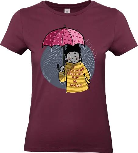 Mit geschlossenen Augen... - Ringelpullisprüche, Ringeldinger, streifenweise, Spruch, Weisheit, Motivation, Ringelpulli, SprücheShirt, Cartoon Illustration, Statement, Handgezeichnet, Humor, Selbstironie, Streifenpulli, Spruchshirt, deutsch - Standard T-Shirt (Women)
