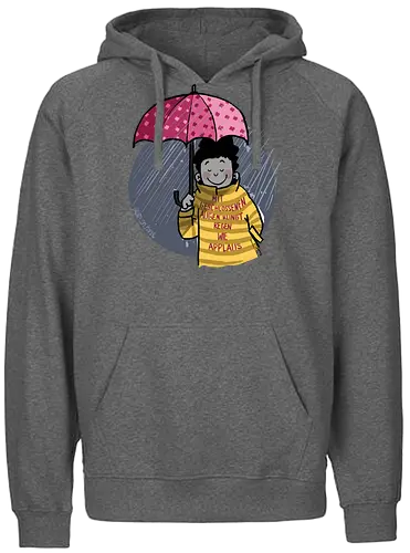 Mit geschlossenen Augen... - Ringelpullisprüche, Ringeldinger, streifenweise, Spruch, Weisheit, Motivation, Ringelpulli, SprücheShirt, Cartoon Illustration, Statement, Handgezeichnet, Humor, Selbstironie, Streifenpulli, Spruchshirt, deutsch - Fairtrade Hoodie