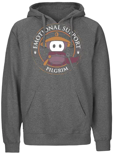 Emotional Support Pilgrim - Silksong, Bug Knight, sherma, Metroidvania, platform, steam gaming, hornet - Fairtrade Hoodie