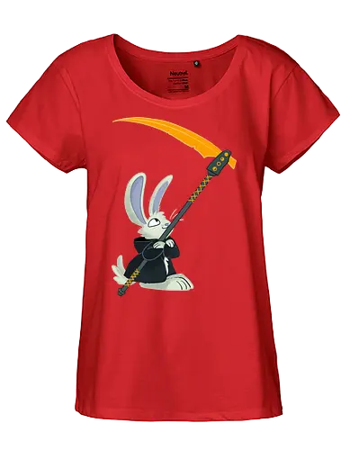 Reaper Bunny (ohne Background) - Comic, Hase, Bunny, Reaper, Tod, sense, scythe - Fairtrade Girl Shirt