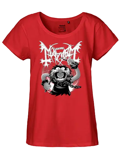 Animal Mayhem - Animal, puppet, Drummer, Mayhem, black metal, band - Fairtrade Girl Shirt