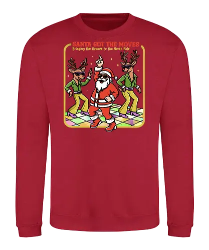 Santa Got The Moves - dancing santa, reindeer, merry Christmas, xmas, Christmas, disco santa, dancing holiday, winter season, happy holiday, dancing, santa, santa claus - Sweatshirt