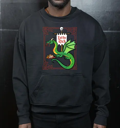 Eat the Rich - Drache, Dragon, Fantasy, Mittelalter - Cropped Sweatshirt