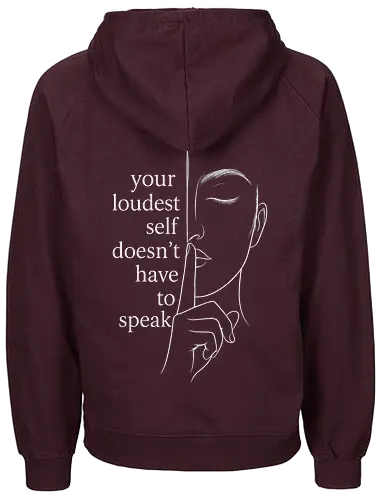 Your Loudest Self Back - Simlow, Twitch, Streamer, Katze, Chaos, Liebe, Herz - Fairtrade Hoodie