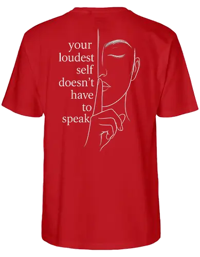 Your Loudest Self Back - Simlow, Twitch, Streamer, Katze, Chaos, Liebe, Herz - Fairtrade T-Shirt