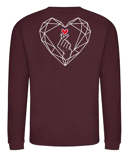 MORELOVE Back - Simlow, Twitch, Streamer, Katze, Chaos, Liebe, Herz - Sweatshirt