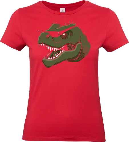  Just Dino It - T-Rex, dinosaur, Nike parody, Just Dino It, swoosh, funny gym, paleo humor, fan art, t-shirt design, art print, cool graphic, edgy, minimalist, pop culture, prehistoric, fitness meme, nerdy - Standard T-Shirt (Women)