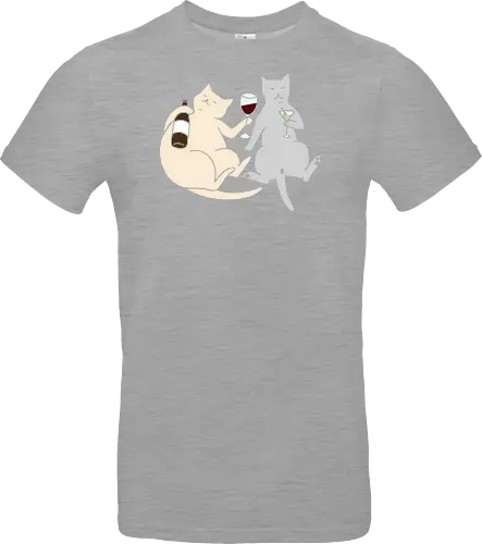 Cat Happy Hour - Cat wine, funny cat, happy hour, drinking, cocktails, wine lover, cat lover gift, minimalist, quirky humor, t-shirt design, art print, martini, funny graphic, sophisticated cat, tipsy - Standard T-Shirt