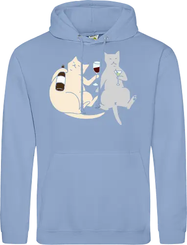 Cat Happy Hour - Cat wine, funny cat, happy hour, drinking, cocktails, wine lover, cat lover gift, minimalist, quirky humor, t-shirt design, art print, martini, funny graphic, sophisticated cat, tipsy - Standard Hoodie