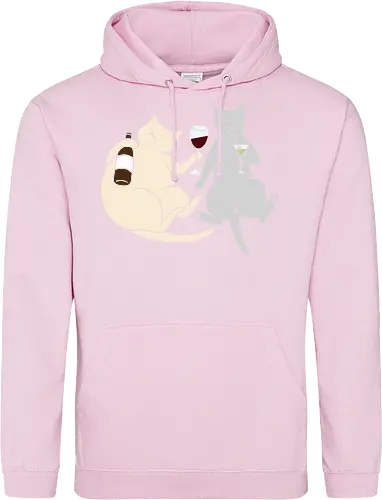 Cat Happy Hour - Cat wine, funny cat, happy hour, drinking, cocktails, wine lover, cat lover gift, minimalist, quirky humor, t-shirt design, art print, martini, funny graphic, sophisticated cat, tipsy - Standard Hoodie