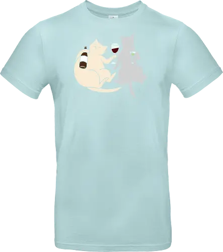 Cat Happy Hour - Cat wine, funny cat, happy hour, drinking, cocktails, wine lover, cat lover gift, minimalist, quirky humor, t-shirt design, art print, martini, funny graphic, sophisticated cat, tipsy - Standard T-Shirt