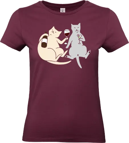 Cat Happy Hour - Cat wine, funny cat, happy hour, drinking, cocktails, wine lover, cat lover gift, minimalist, quirky humor, t-shirt design, art print, martini, funny graphic, sophisticated cat, tipsy - Standard T-Shirt (Women)